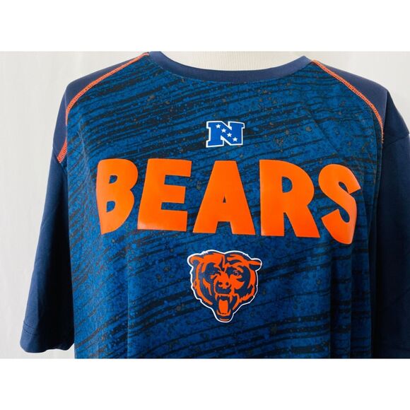 Chicago Bears Men's XL Shirt NFL Blue Athletic Crewneck Short Sleeve - Picture 3 of 7